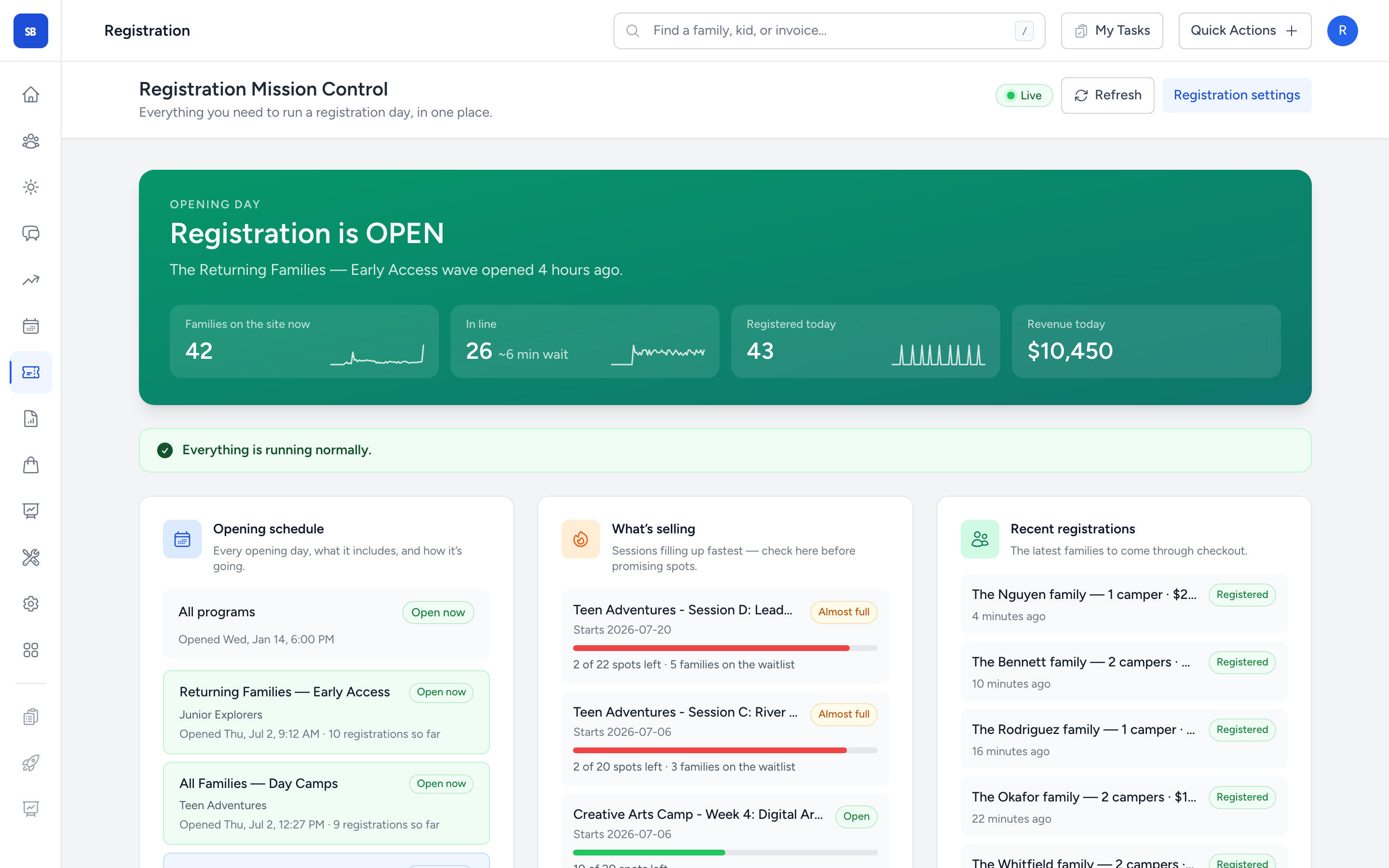 Opening day from your side: the line, sales, and revenue, live