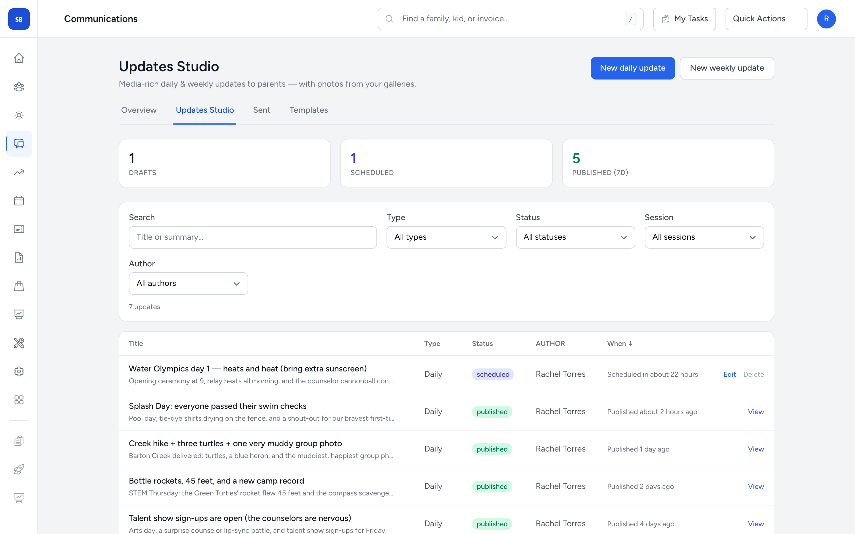 Write it once in Updates Studio